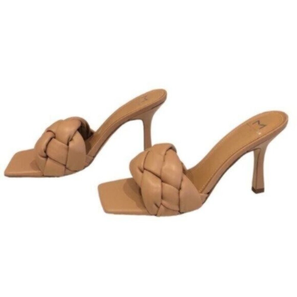 NWT Marc Fisher Tan Slide Sandal Heels 8 - Picture 3 of 10